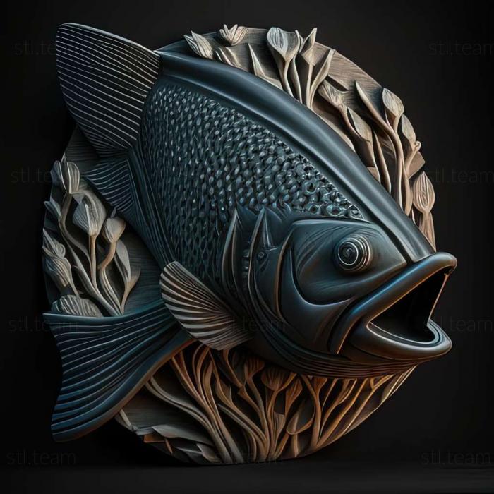 3D модель Черная рыба-нож (STL)